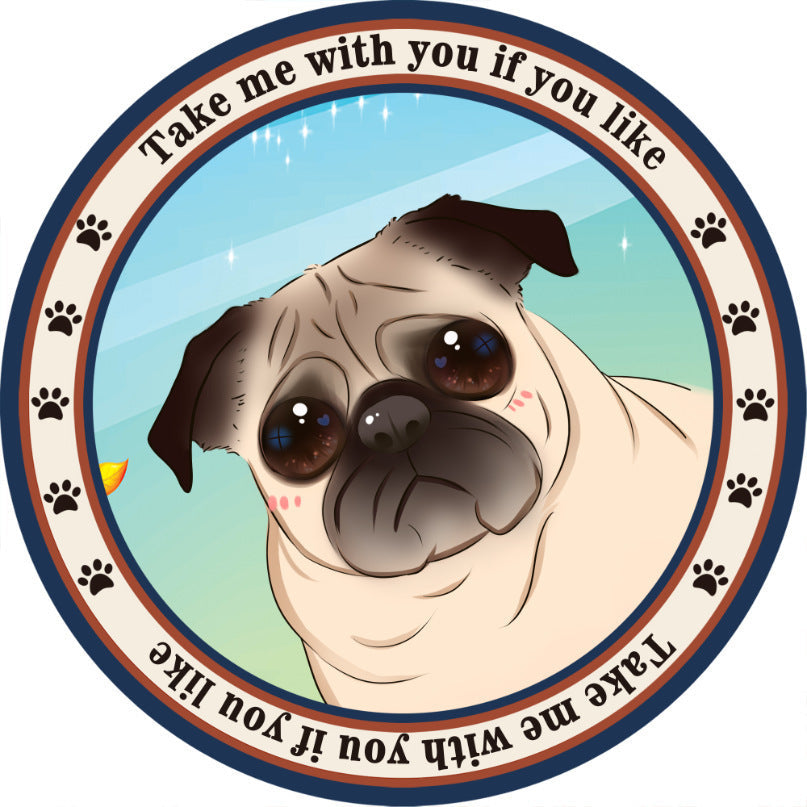 HKM-0897341 Round Non-Slip Cartoon Dog Mat for All Seasons - Available in Two Sizes