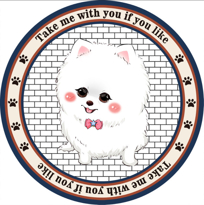 HKM-0897341 Round Non-Slip Cartoon Dog Mat for All Seasons - Available in Two Sizes