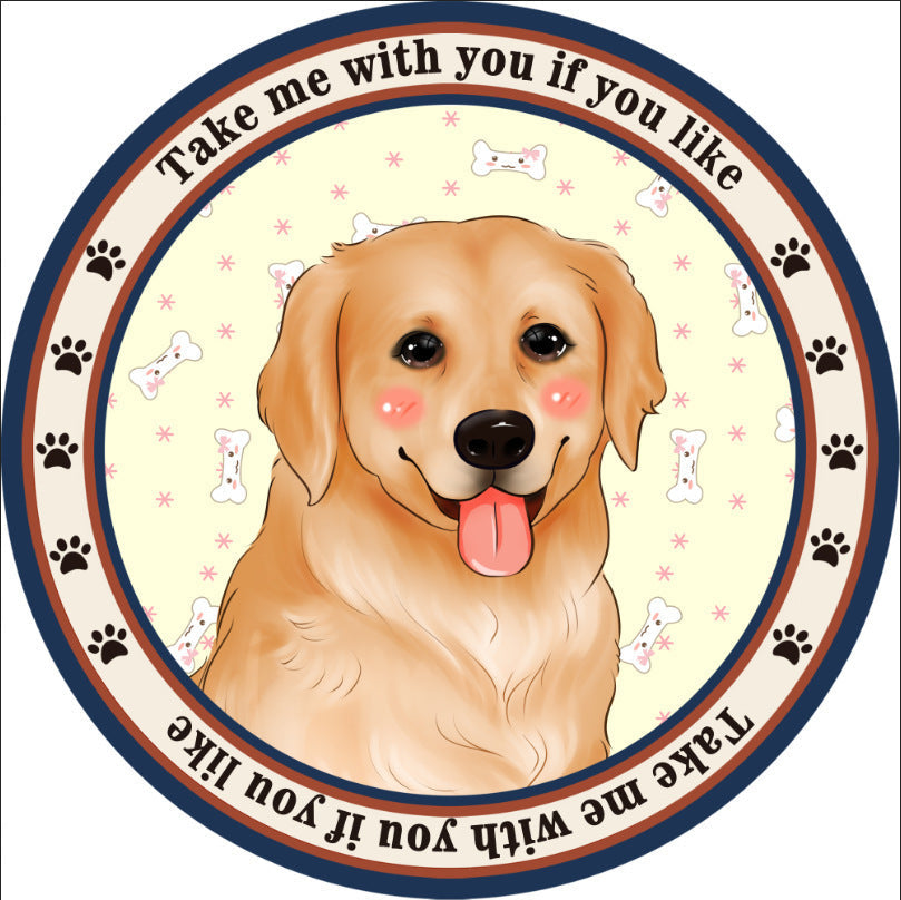 HKM-0897341 Round Non-Slip Cartoon Dog Mat for All Seasons - Available in Two Sizes