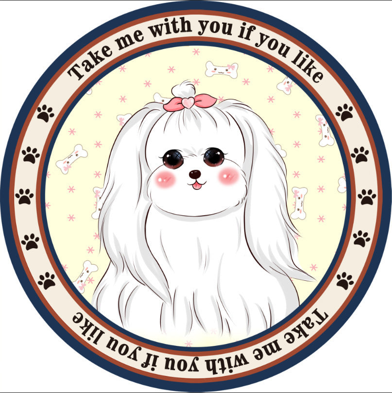 HKM-0897341 Round Non-Slip Cartoon Dog Mat for All Seasons - Available in Two Sizes