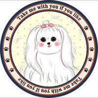 HKM-0897341 Round Non-Slip Cartoon Dog Mat for All Seasons - Available in Two Sizes