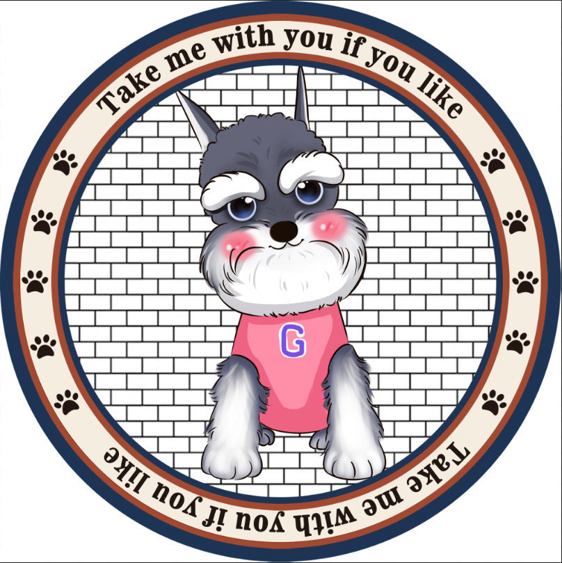 HKM-0897341 Round Non-Slip Cartoon Dog Mat for All Seasons - Available in Two Sizes