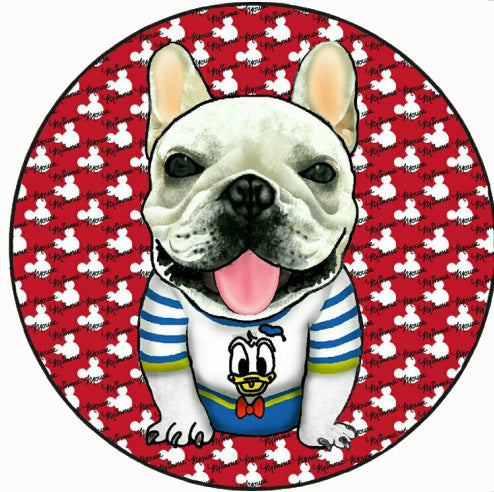 HKM-0897341 Round Non-Slip Cartoon Dog Mat for All Seasons - Available in Two Sizes