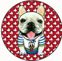 HKM-0897341 Round Non-Slip Cartoon Dog Mat for All Seasons - Available in Two Sizes