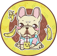 HKM-0897341 Round Non-Slip Cartoon Dog Mat for All Seasons - Available in Two Sizes