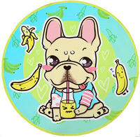 HKM-0897341 Round Non-Slip Cartoon Dog Mat for All Seasons - Available in Two Sizes