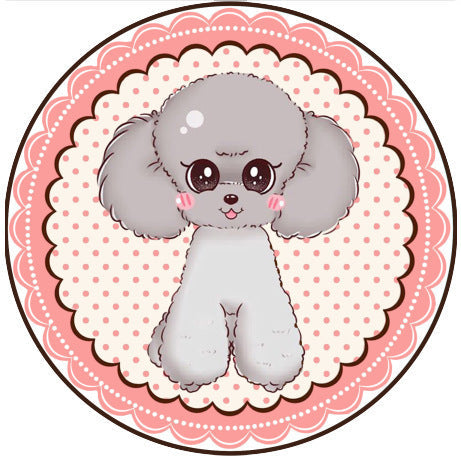 HKM-0897341 Round Non-Slip Cartoon Dog Mat for All Seasons - Available in Two Sizes