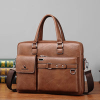 HKM-089747 Vintage Laptop Tote Bag - Large Capacity, Waterproof, and Wear-Resistant Briefcase for Men