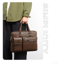 HKM-089747 Vintage Laptop Tote Bag - Large Capacity, Waterproof, and Wear-Resistant Briefcase for Men