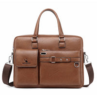 HKM-089747 Vintage Laptop Tote Bag - Large Capacity, Waterproof, and Wear-Resistant Briefcase for Men
