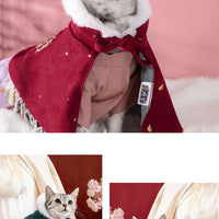 HKM-0899645 Dark Green and Wine Shawl for Cats and Dogs - Sizes S/M