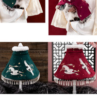 HKM-0899645 Dark Green and Wine Shawl for Cats and Dogs - Sizes S/M