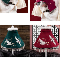 HKM-0899645 Dark Green and Wine Shawl for Cats and Dogs - Sizes S/M