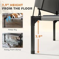 HKM-0899901 Elevated Dog Bed with Removable Canopy and Cooling Pad, Portable Outdoor Raised Pet Cot, 36" x 29.5" x 35"