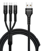 HKM-090067 3-in-1 Micro USB Data Line - 1.2m Cable with Triple Connector