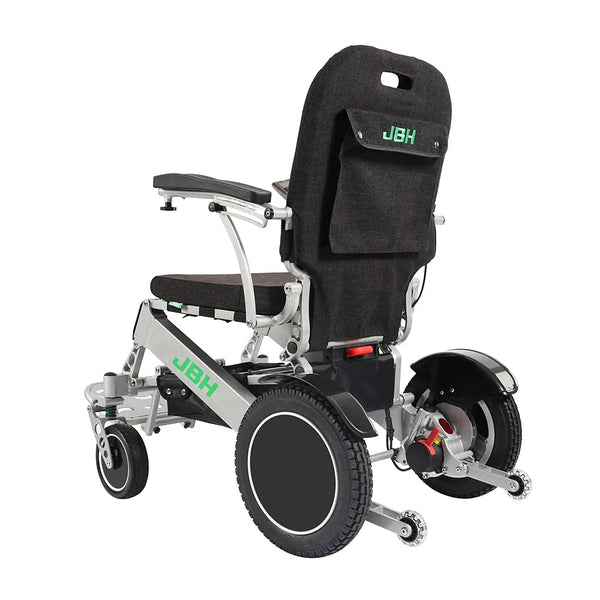 HKM-1569235 Heavy-Duty Folding Electric Wheelchair Dual 250W Motors 24V 12Ah Battery 12.4 Mile Range 440 lb Capacity Aluminum