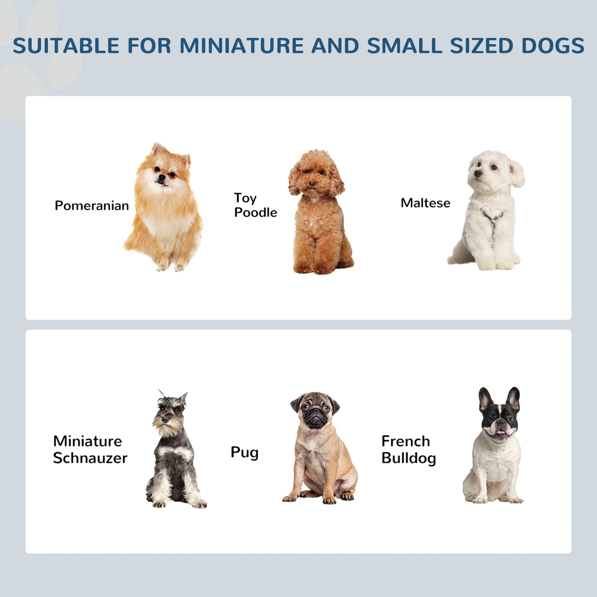 HKM-0901437 Small Elevated Dog Feeding Station with Wooden Frame and Stainless Steel Bowls, Ideal for Miniature Pets