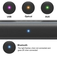 HKM-090195 2.1 80W Ultra-Thin Wall-Mountable Soundbar Speaker for TV, Home, Office, and Parties