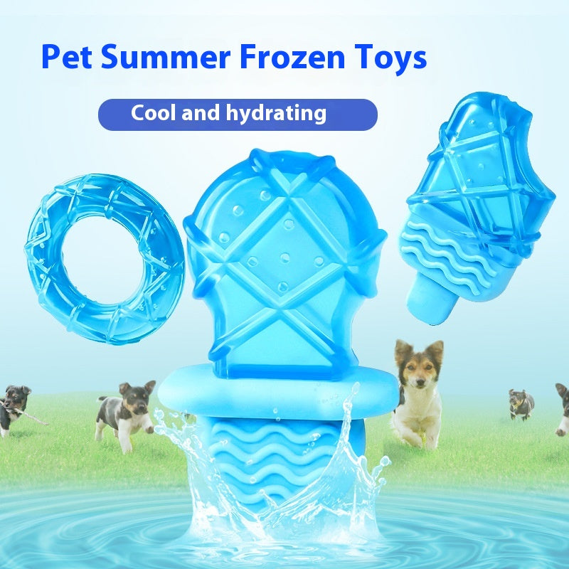 HKM-0902077 Cooling Water Injection Ice Candy Molar Toy for Dogs - Available in Rock Candy, Pacifier, and Ring Designs