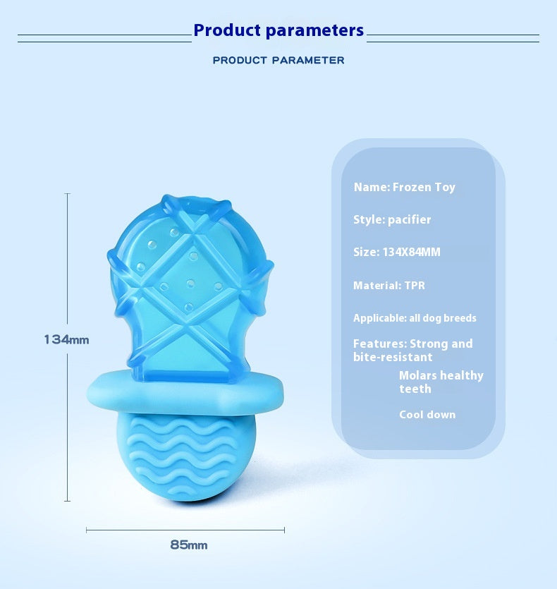 HKM-0902077 Cooling Water Injection Ice Candy Molar Toy for Dogs - Available in Rock Candy, Pacifier, and Ring Designs