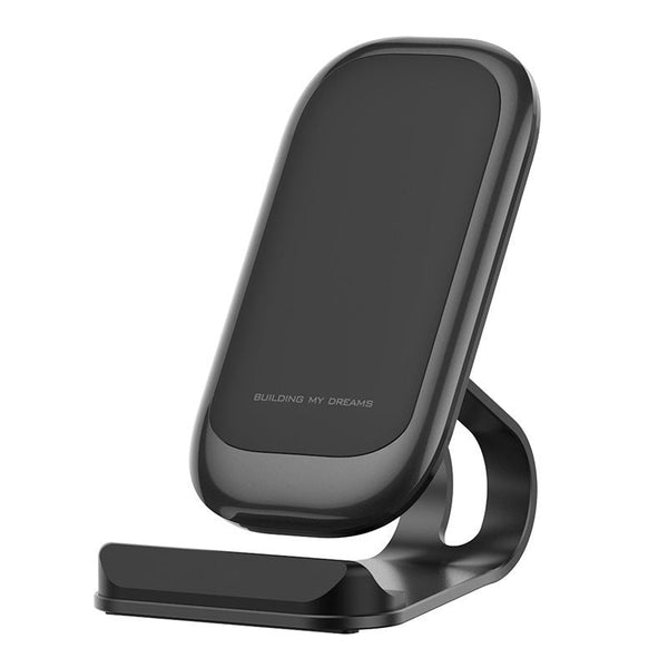 HKM-090259 Vertical Wireless Fast Charger for Mobile Phones - Type-C Interface, 10W & 15W Options in Black, Silver, Blue