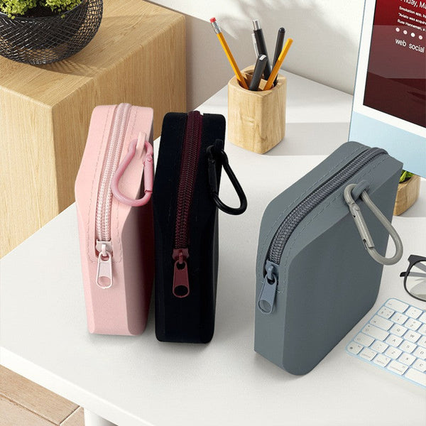 HKM-0903485 Outdoor Portable Silicone Dog Food Storage Bag - Handbag Style, Food-Grade Silicone, 4 Colors Available