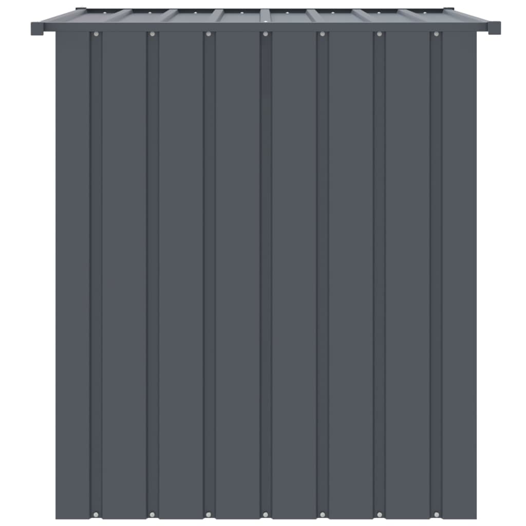 HKM-0905277 Outdoor Doghouse with Roof, Black Galvanized Steel, 110 x 103 x 109 cm