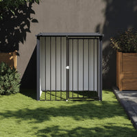HKM-0905277 Outdoor Doghouse with Roof, Black Galvanized Steel, 110 x 103 x 109 cm