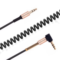 HKM-090579 Elbow 3.5mm Audio Cable - Gold-Plated, Copper Core, 1M Length (Black/White/Red)