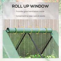 HKM-0908605 Galvanized Raised Garden Bed with Mini Greenhouse Cover and Roll-Up Windows for Outdoor Planting, 50 x 37.5 x 36.25 Inches