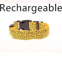 HKM-0908989 LED Pet Safety Collar with Adjustable Nylon and Leopard Print Design