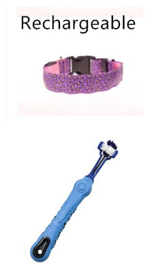 HKM-0908989 LED Pet Safety Collar with Adjustable Nylon and Leopard Print Design