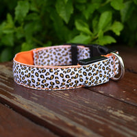 HKM-0908989 LED Pet Safety Collar with Adjustable Nylon and Leopard Print Design