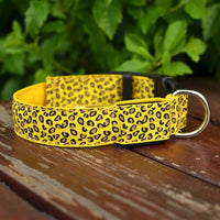 HKM-0908989 LED Pet Safety Collar with Adjustable Nylon and Leopard Print Design