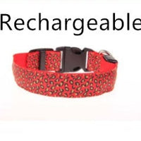 HKM-0908989 LED Pet Safety Collar with Adjustable Nylon and Leopard Print Design