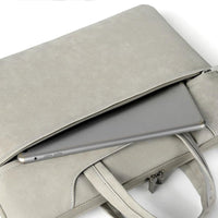 HKM-090899 Professional PU Leather Laptop Bag for 13-15.6 Inch Devices - Unisex Business Briefcase