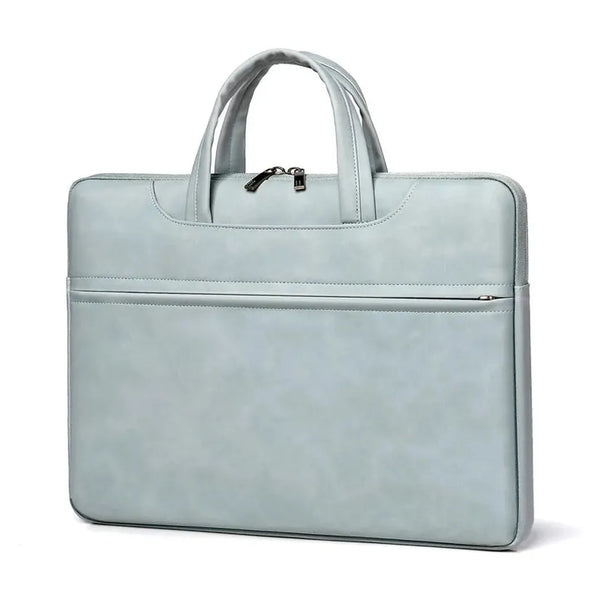 HKM-090899 Professional PU Leather Laptop Bag for 13-15.6 Inch Devices - Unisex Business Briefcase