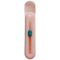HKM-0910781 Durable Plastic Cat Feeder Spoon with Colorful Lids - 20cm Long