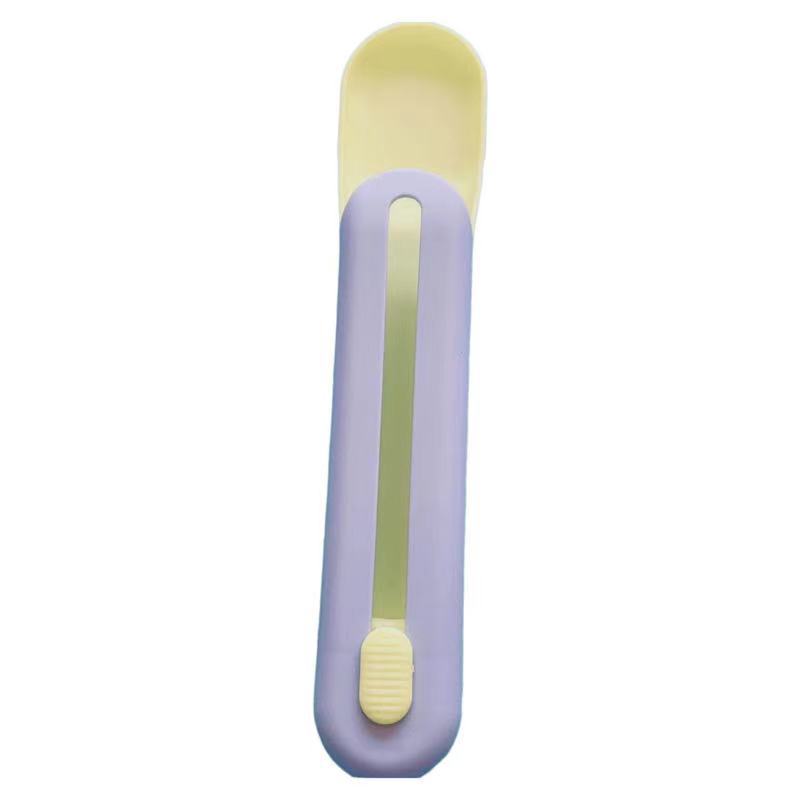 HKM-0910781 Durable Plastic Cat Feeder Spoon with Colorful Lids - 20cm Long
