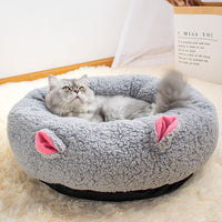 HKM-0911037 Lamb Wool Round Deep Sleep Pet Nest for Cats - Available in 3 Sizes