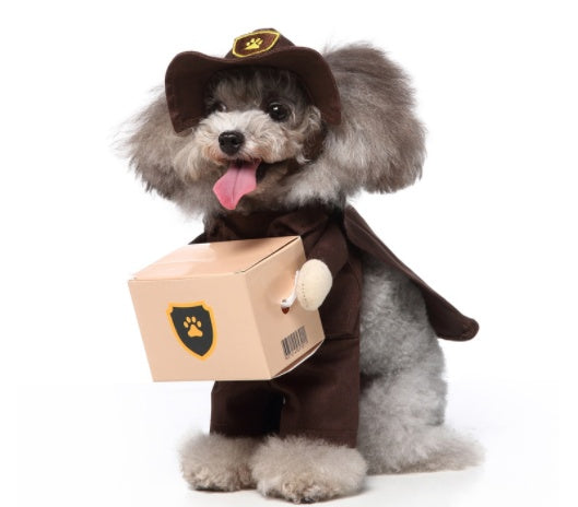 HKM-0911165 Funny Cartoon Dog Costume with Hat and Cloak for Halloween and Holiday Dress-Up