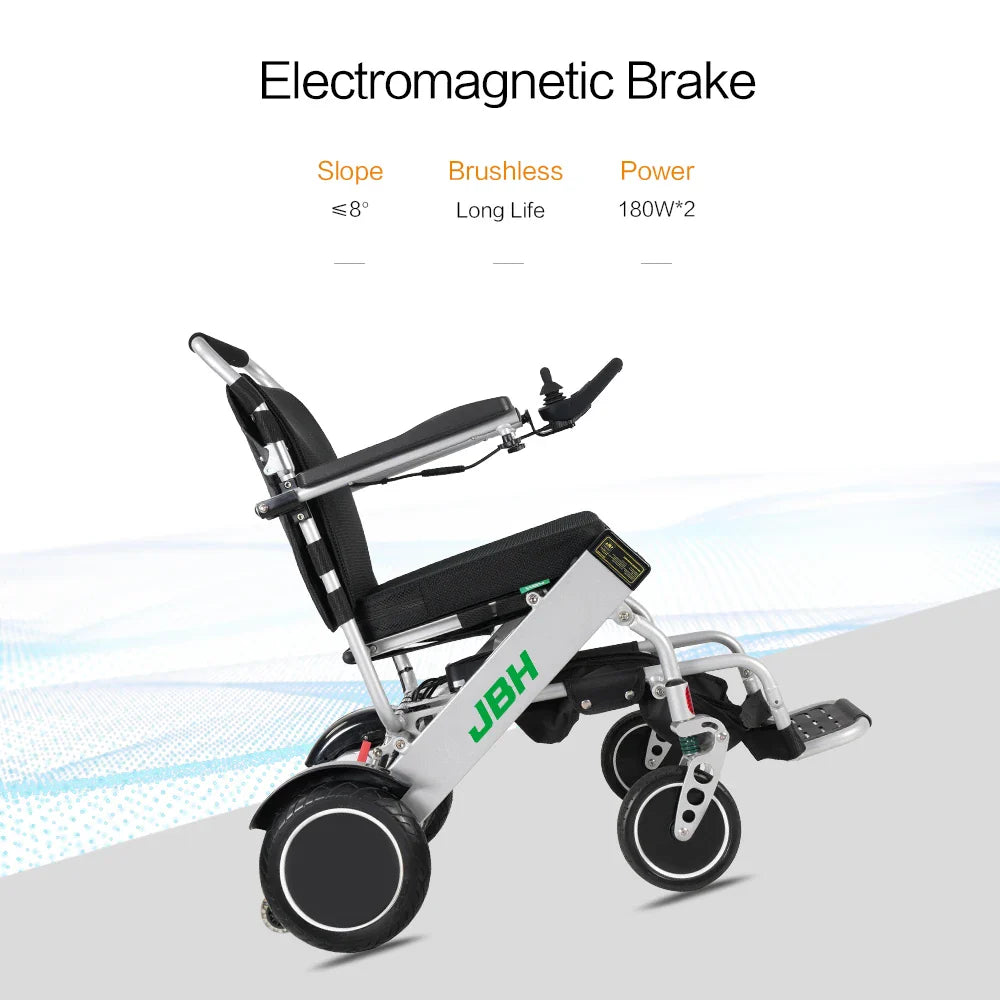 HKM-091219 Portable Foldable Aluminum Alloy Nursing Wheelchair with Dual Motors and 120kg Load Capacity