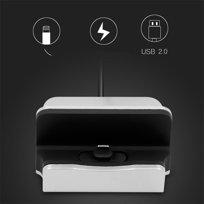 HKM-091219 Type-C and Micro USB Desktop Charging Base with Dual Data Cable Support for Mobile Phones
