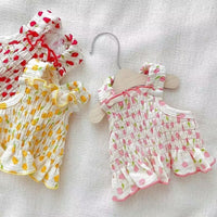 HKM-0912573 Summer Dog Halter Skirt in Red, Yellow, and Pink - Coral Fleece, Sizes XS-XL