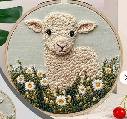 HKM-091283 Cute Cartoon Sheep Embroidery Craft Set for Creative Gift Ideas