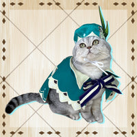 HKM-0913341 Venti Klee Cosplay Cloak with Cat Hat and Scarf - High-Definition Micro-Elastic Chiffon Costume