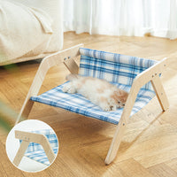 HKM-0914237 Elevated Cat Beach Chair Bed with Soft Cloth for Indoor and Outdoor Relaxation