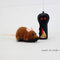 HKM-0914365 Remote-Controlled Flocking Cat Mouse Toy in Black, Gray, and Brown – Battery Not Included