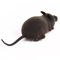 HKM-0914365 Remote-Controlled Flocking Cat Mouse Toy in Black, Gray, and Brown – Battery Not Included