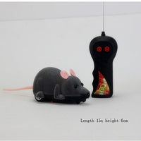 HKM-0914365 Remote-Controlled Flocking Cat Mouse Toy in Black, Gray, and Brown – Battery Not Included